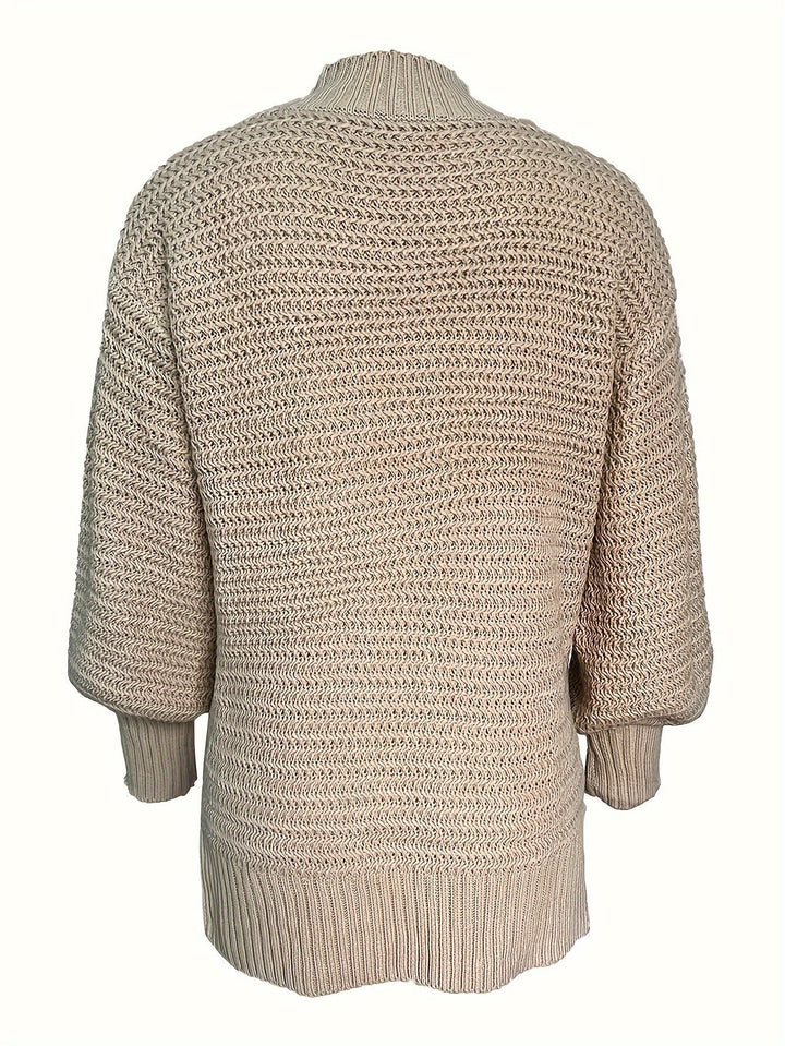 Margit oversized mock neck cable knit jumper – image 7