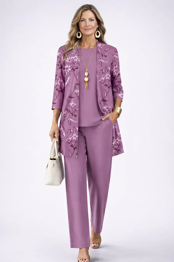 Serena Elegant Three Piece Printed Trouser Set - image 5