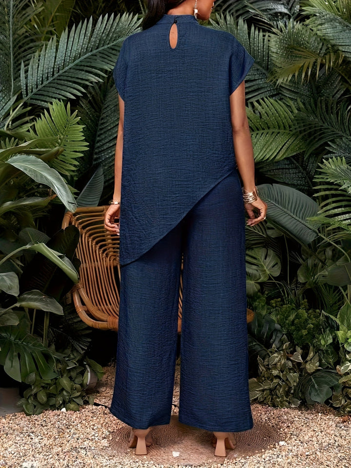 Serafina asymmetric hem top and wide leg trouser set – image 8