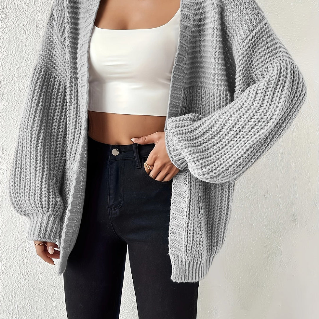 Emmeline chunky knit cardigan with balloon sleeves – image 15