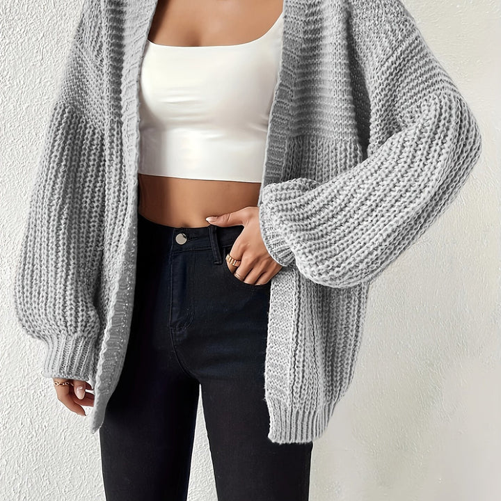 Emmeline chunky knit cardigan with balloon sleeves – image 15