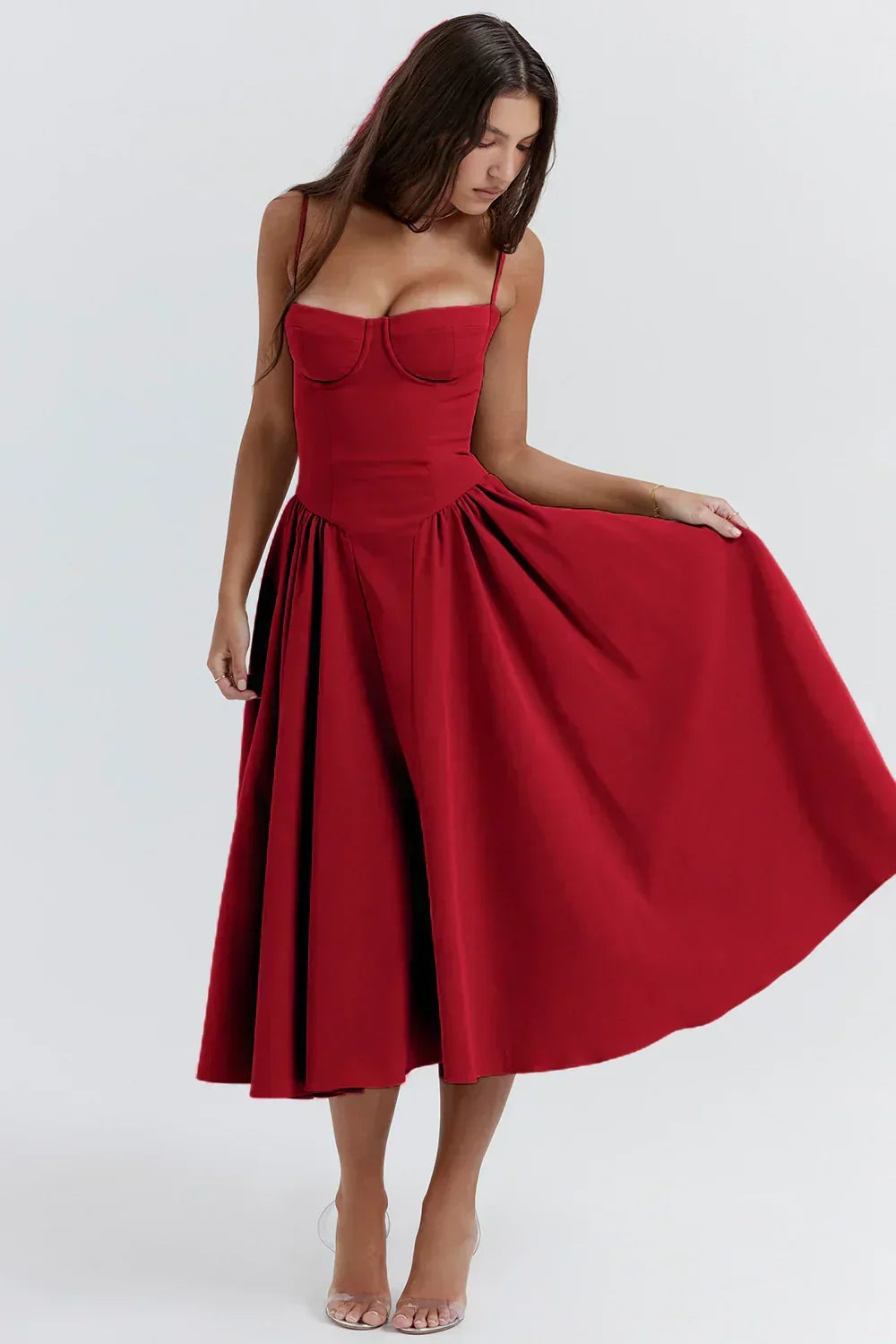Lisette strapless corset midi dress – image 16