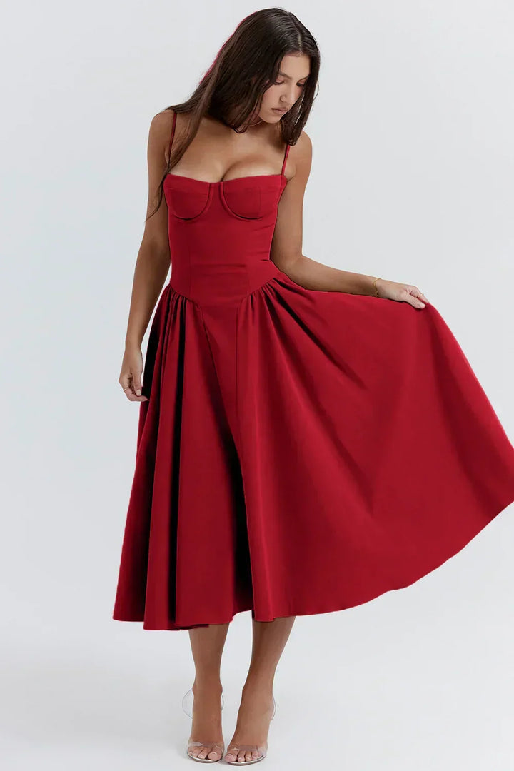 Lisette strapless corset midi dress – image 16