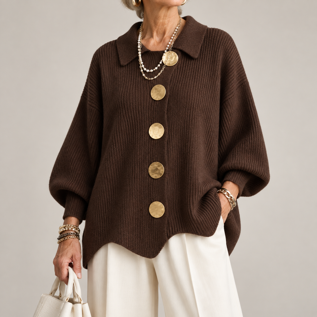 Alva knit vest with oversized collar – image 8