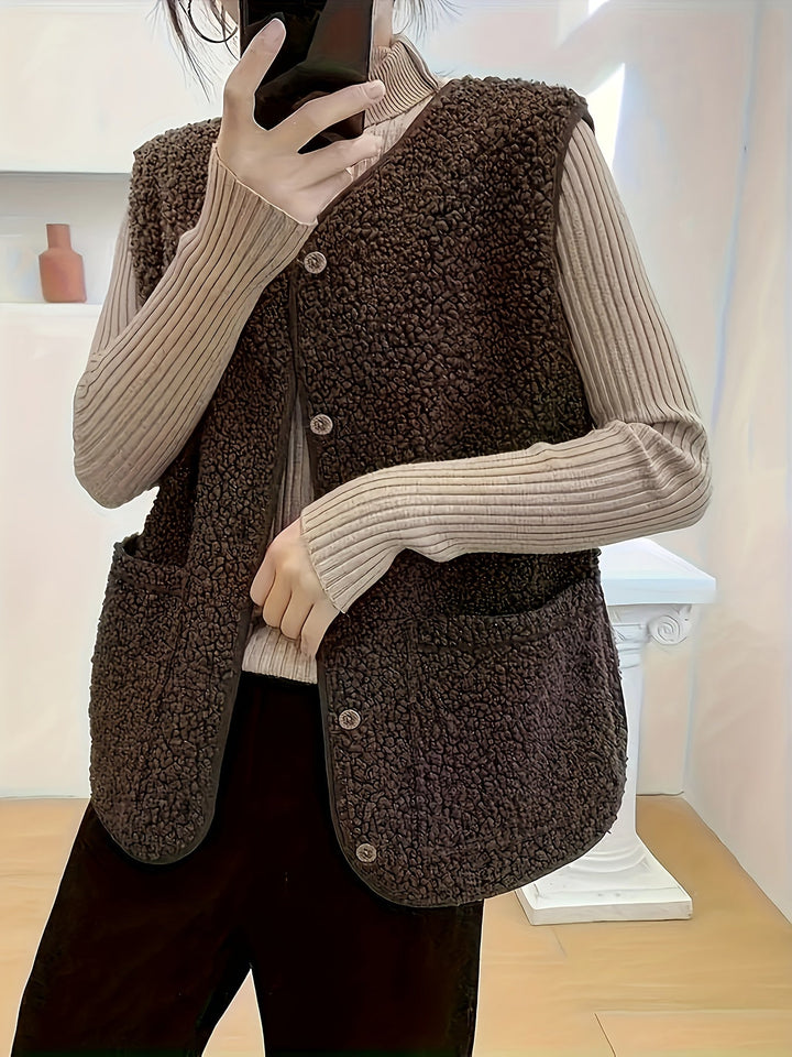 Justine button front sweater vest – image 6