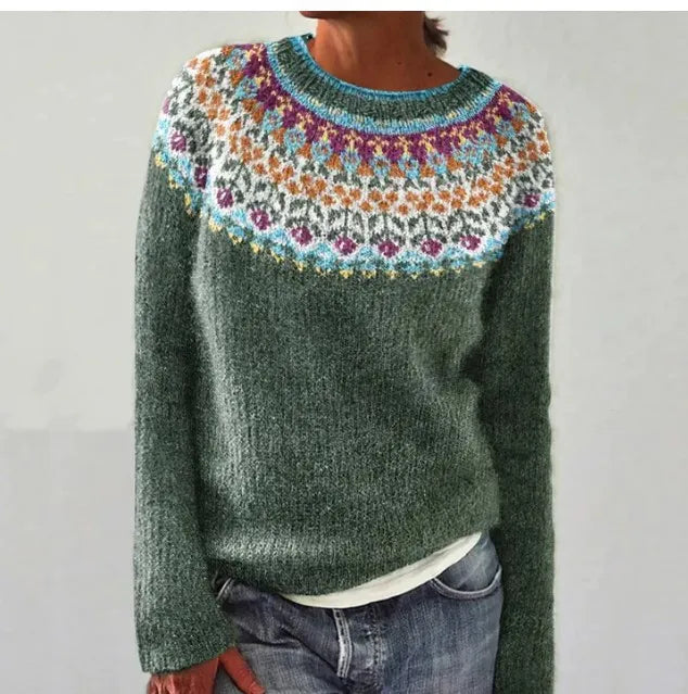 Nerys Elegant Ombre Fair Isle Crew Neck Jumper - image 4