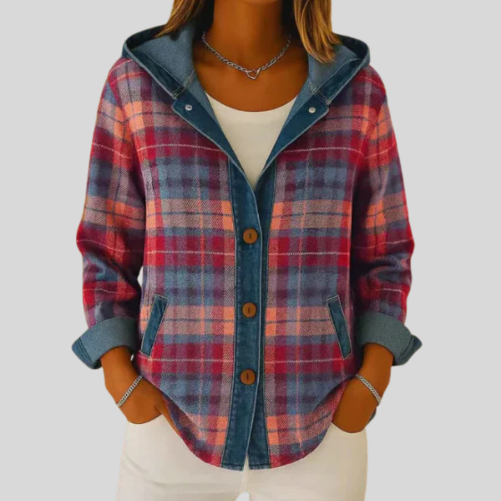 Ingeborg hooded plaid shacket – image 3