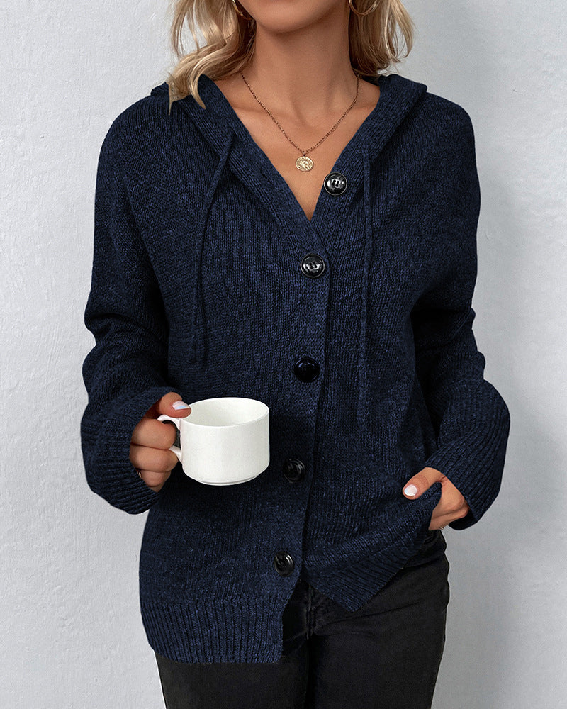 Mia hooded knit cardigan, hood detail