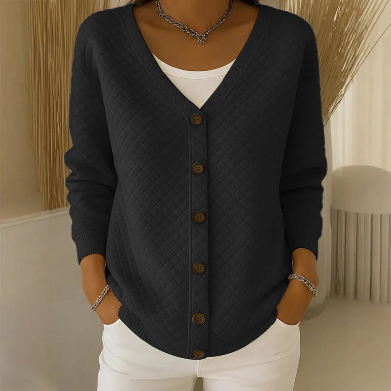Octavia Elegant Quilted Knit Button Cardigan - image 6