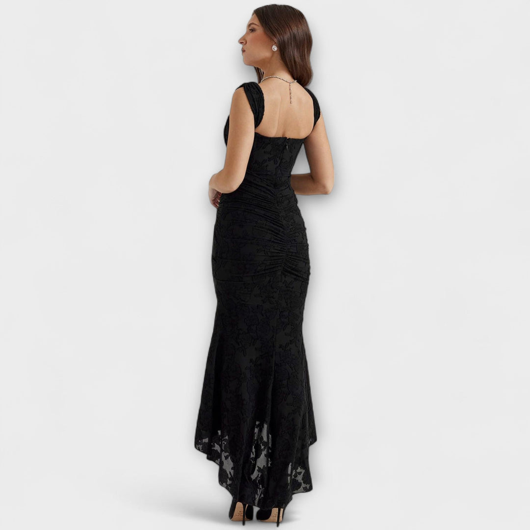 Noemie | Elegant Pleated Corset Maxi Dress