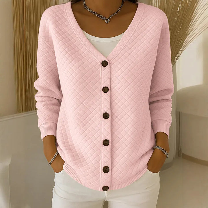 Octavia Elegant Quilted Knit Button Cardigan - image 7