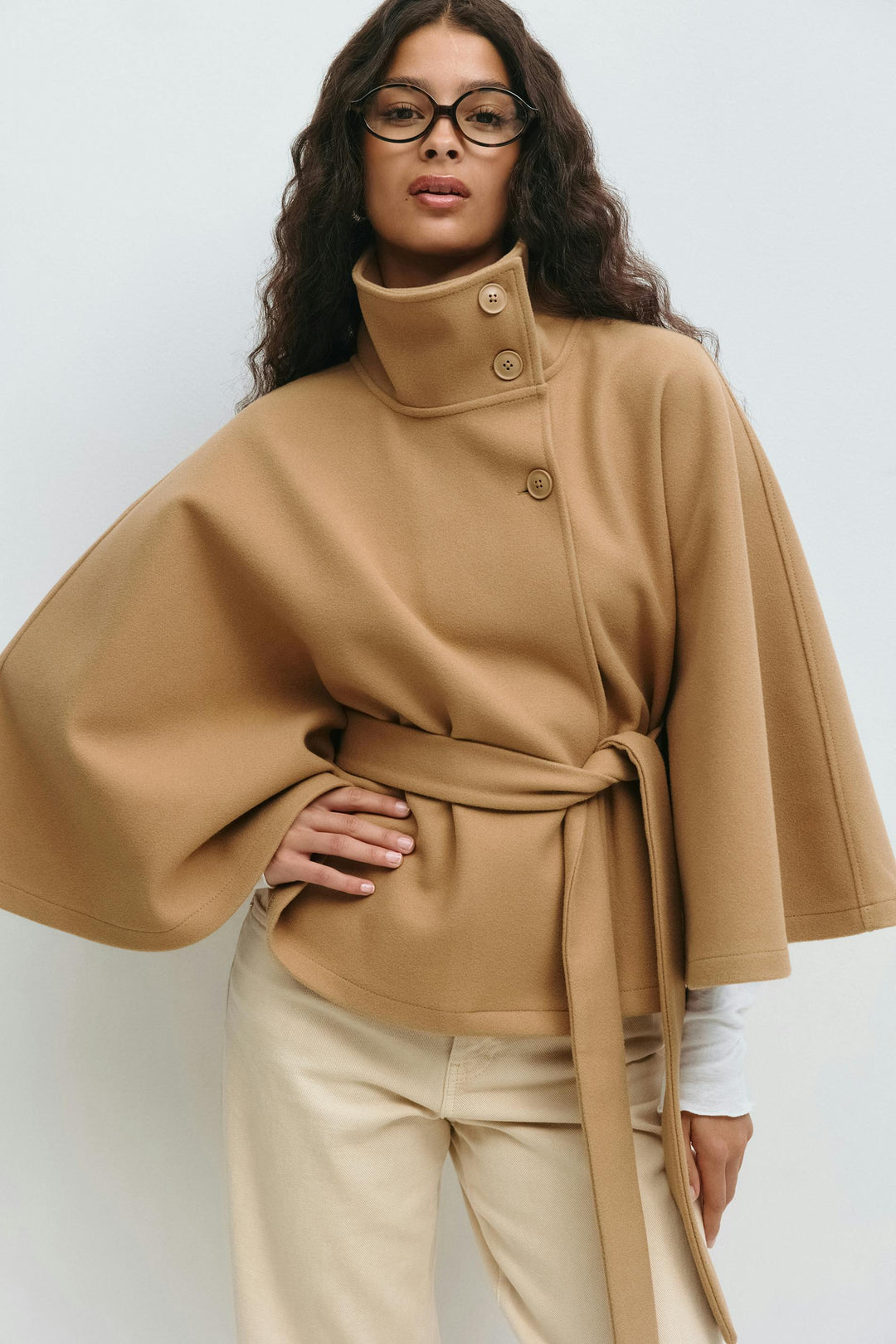Cora belted cape coat – image 4