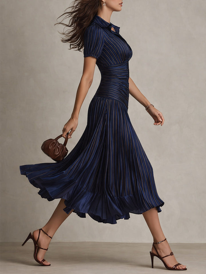 Mira striped satin midi dress – image 6