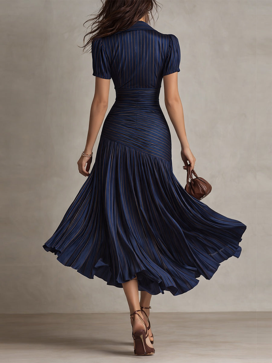 Mira striped satin midi dress – image 7