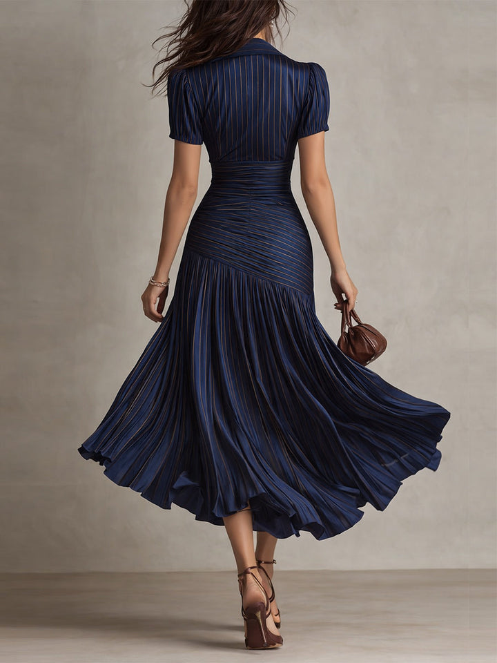 Mira striped satin midi dress – image 7