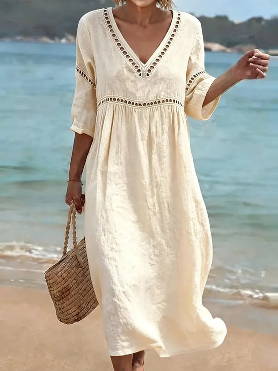 Elinor V neck midi dress – image 3