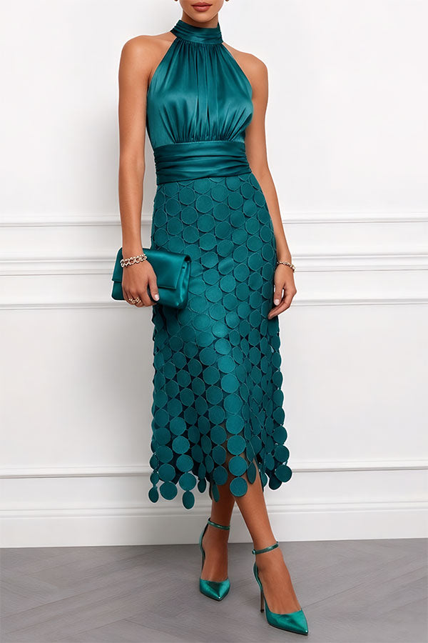 Helena halter neck midi dress – image 7