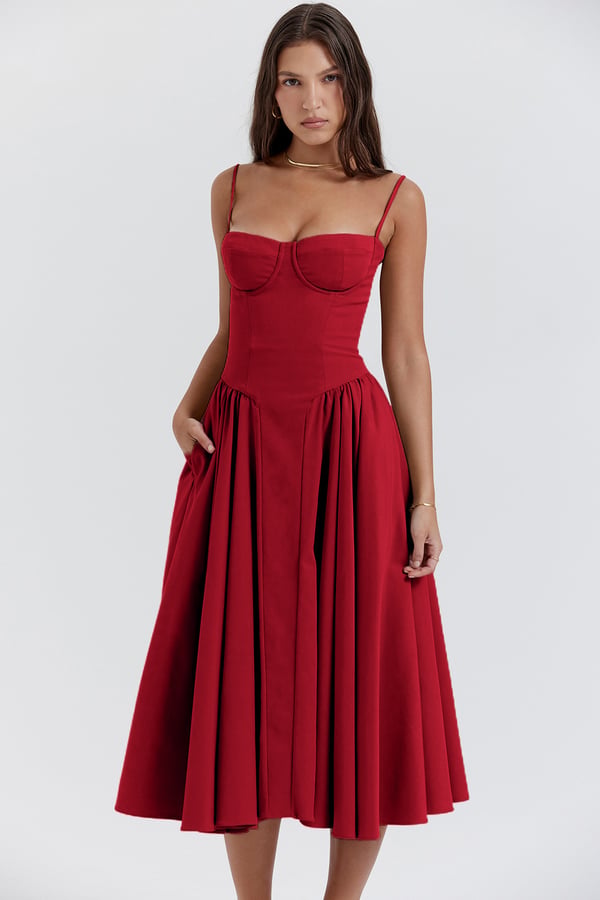 Lisette strapless corset midi dress – image 15
