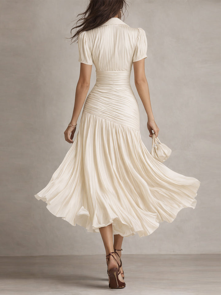 Mira striped satin midi dress – image 8