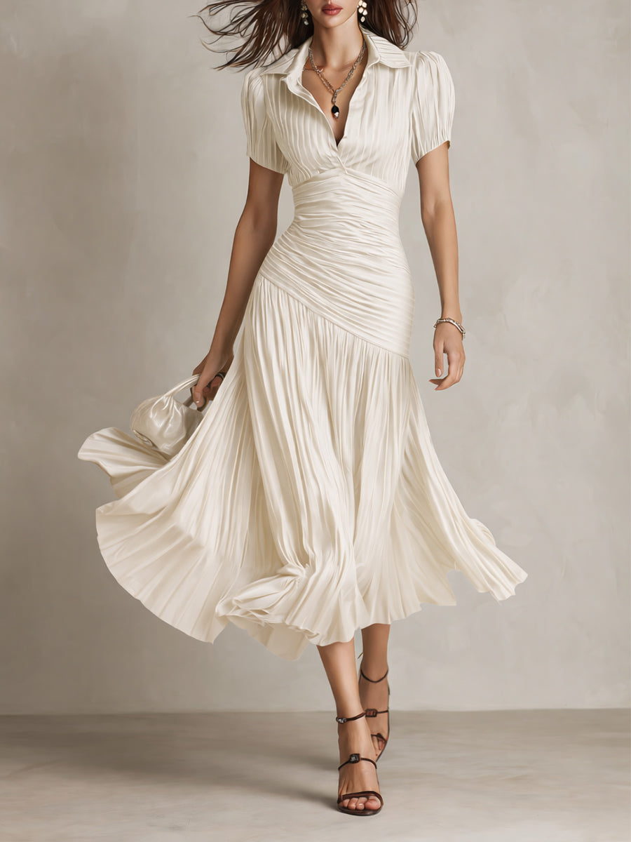 Mira striped satin midi dress – image 2