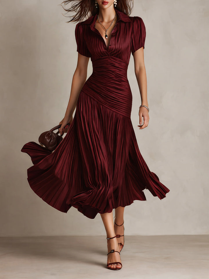 Mira striped satin midi dress – image 3