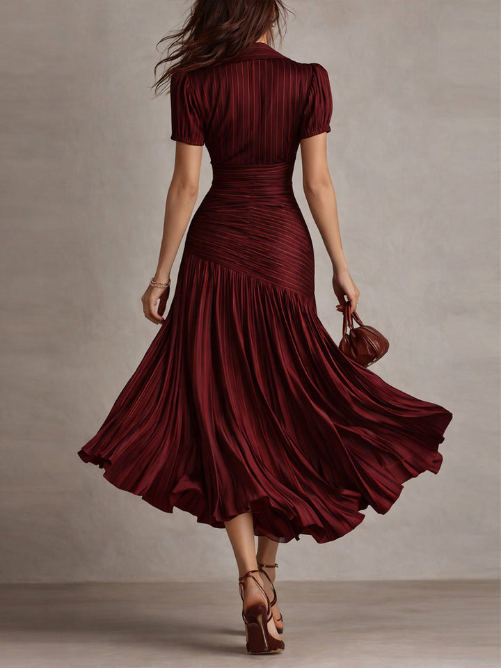 Mira striped satin midi dress – image 9