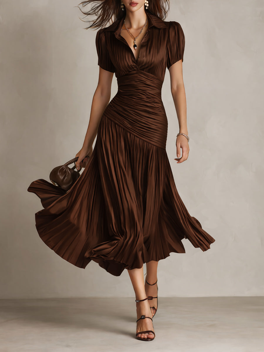 Mira striped satin midi dress – image 4