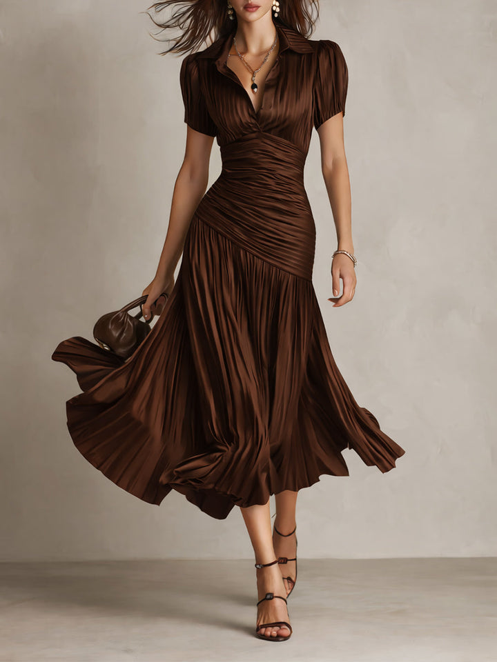 Mira striped satin midi dress – image 4