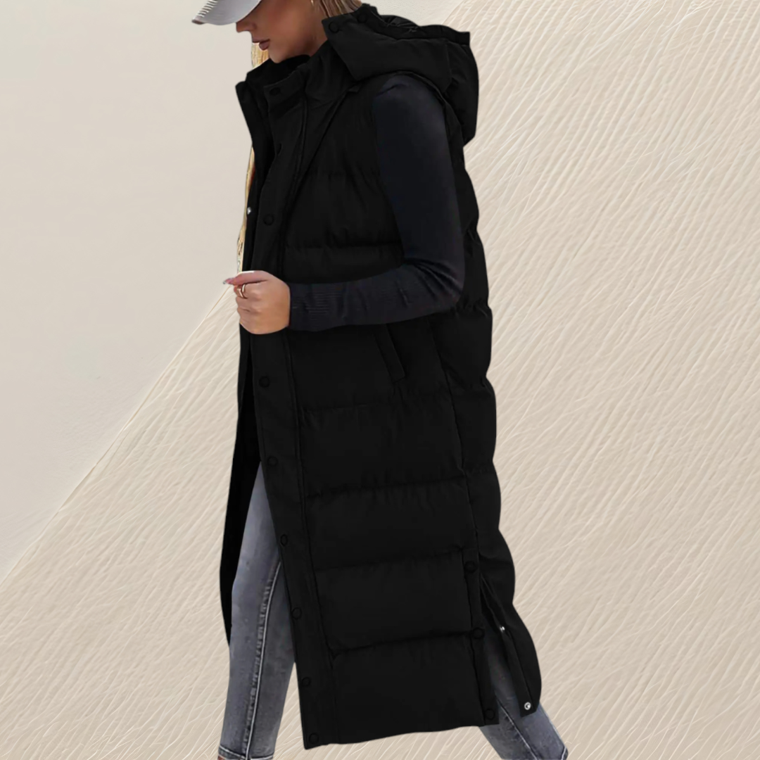 Eira Elegant Relaxed Longline Quilted Gilet - image 8