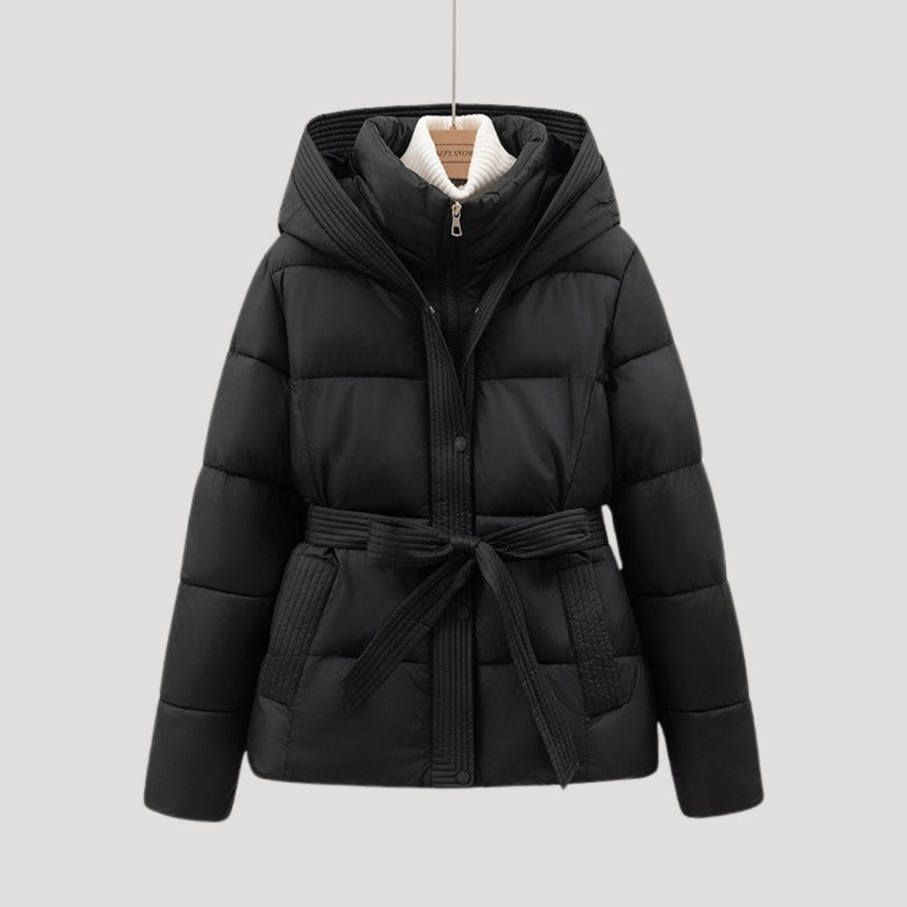 Leila belted hooded puffer jacket – image 2