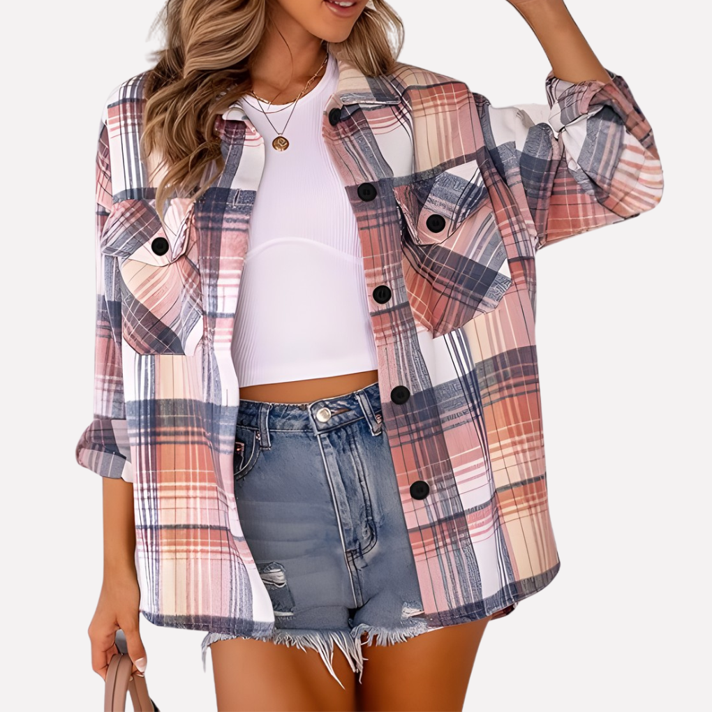 Turid relaxed plaid shacket – image 6