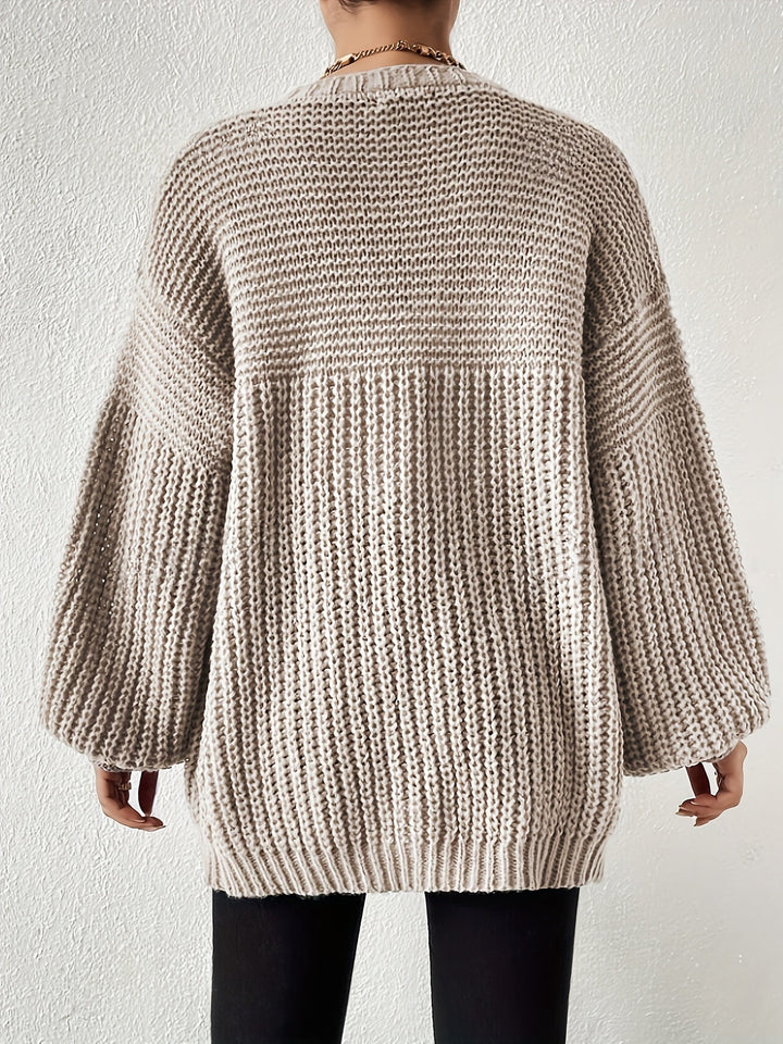 Emmeline chunky knit cardigan with balloon sleeves – image 9
