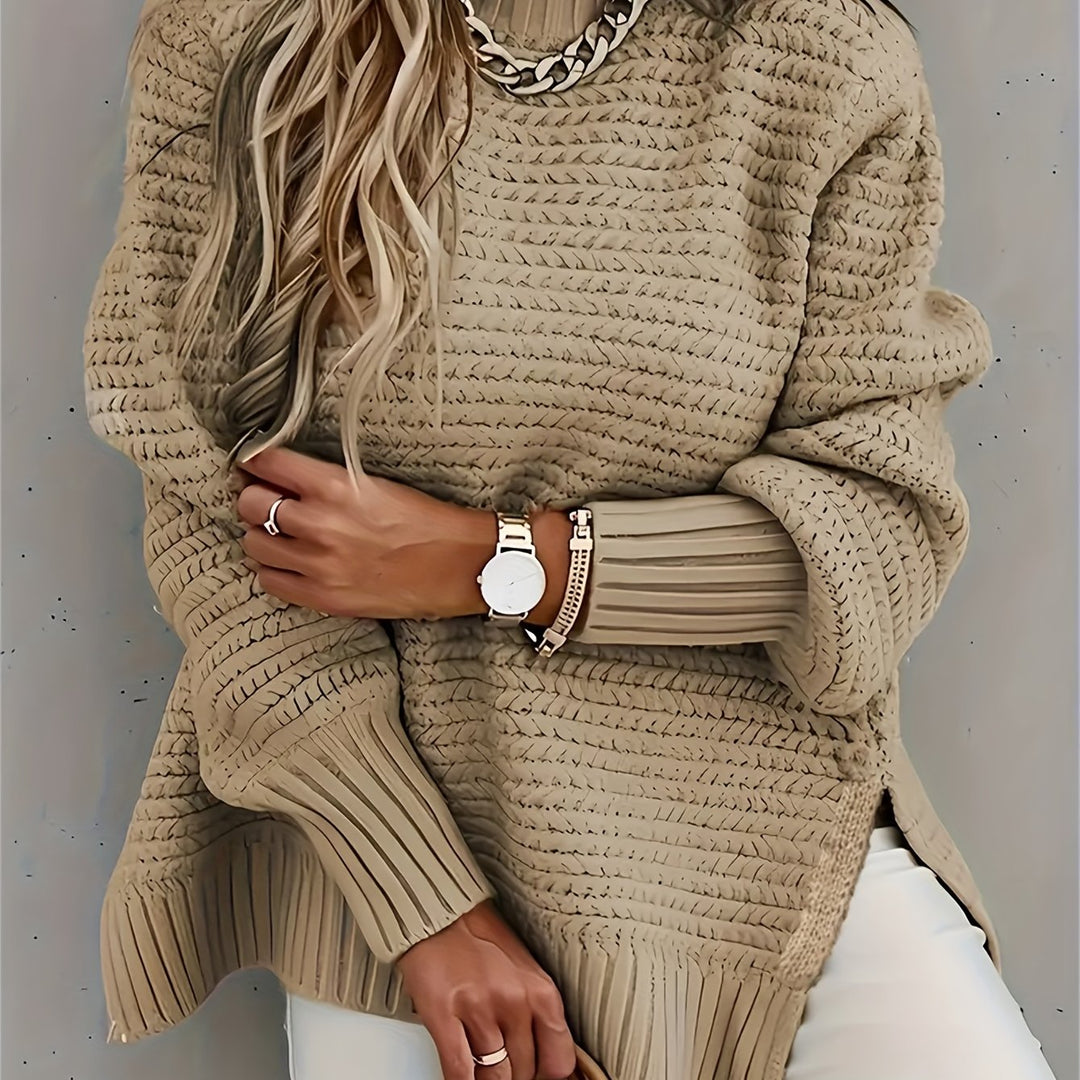 Margit oversized mock neck cable knit jumper – image 14