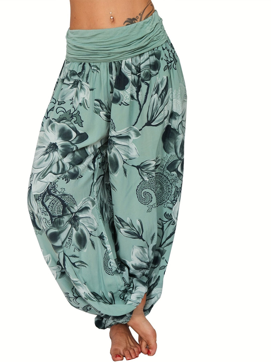Cecilia Elegant Wide Leg Floral Print Trousers - image 9