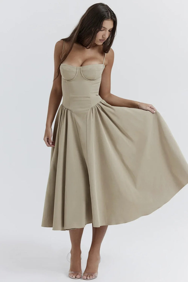 Lisette strapless corset midi dress – image 28