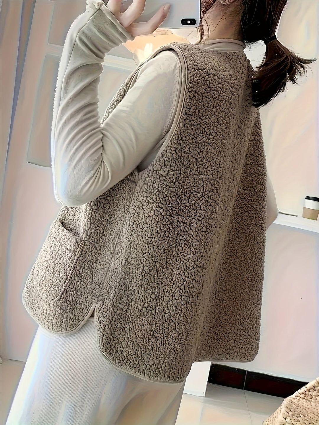 Justine button front sweater vest – image 8