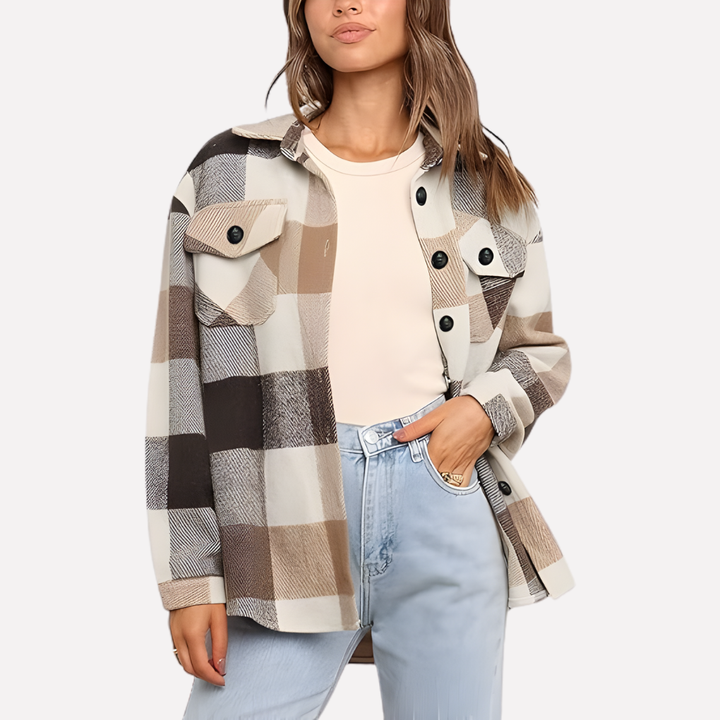 Turid relaxed plaid shacket – image 7