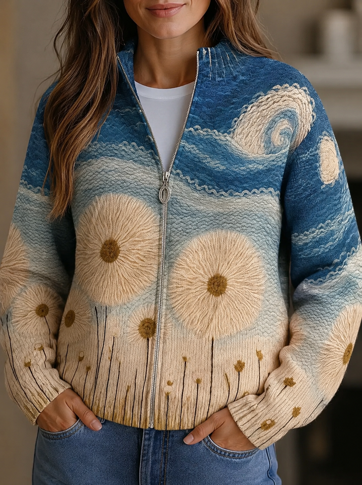 Yolanda quilted zip up cardigan