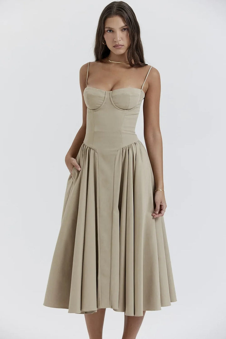 Lisette strapless corset midi dress – image 27