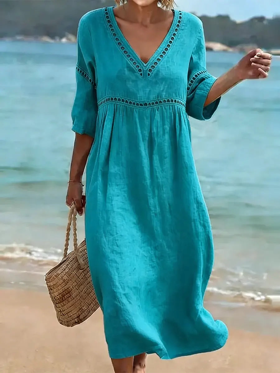 Elinor V neck midi dress – image 4