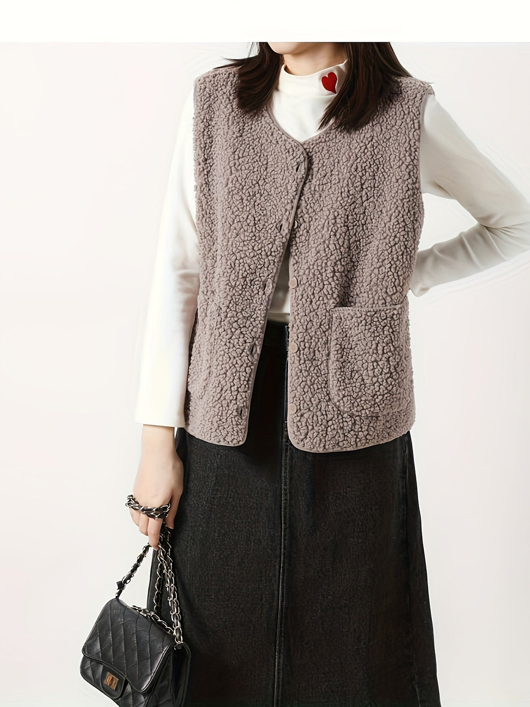 Justine button front sweater vest – image 12