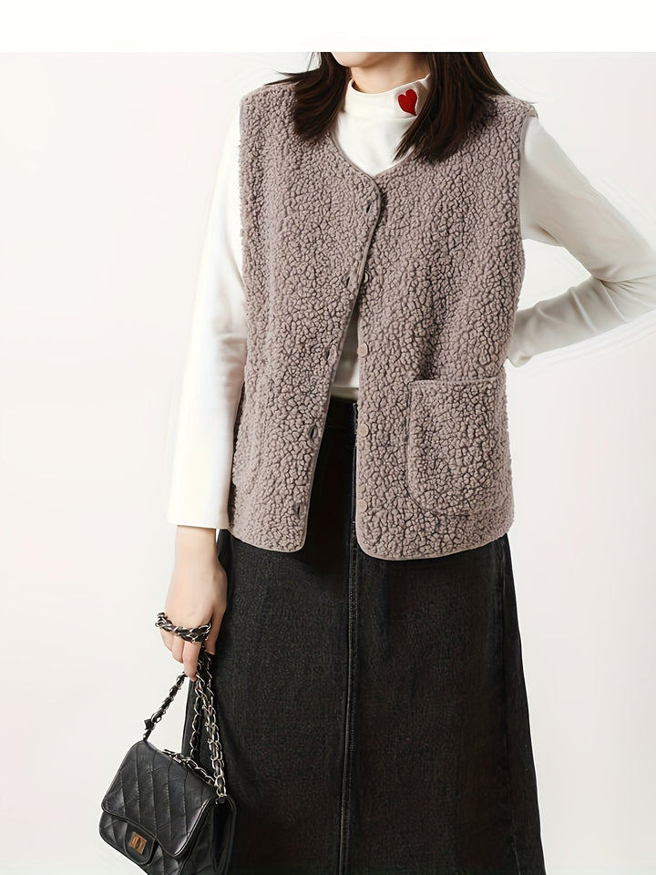 Justine button front sweater vest – image 12