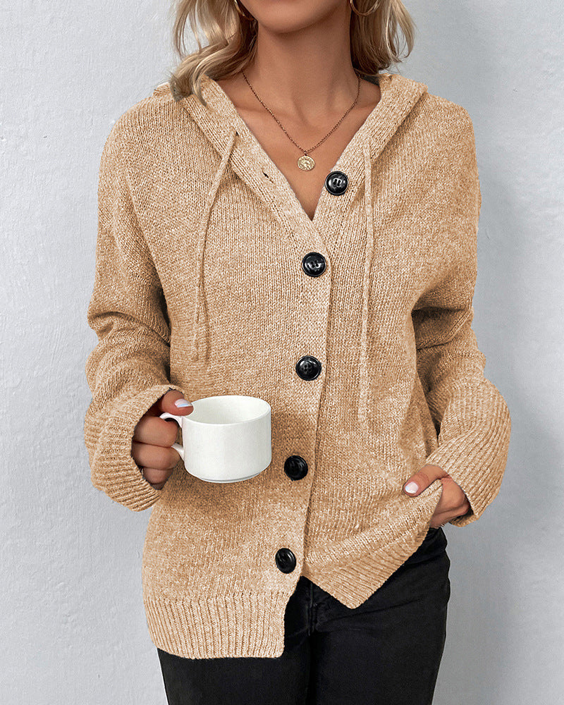 Mia hooded knit cardigan in navy