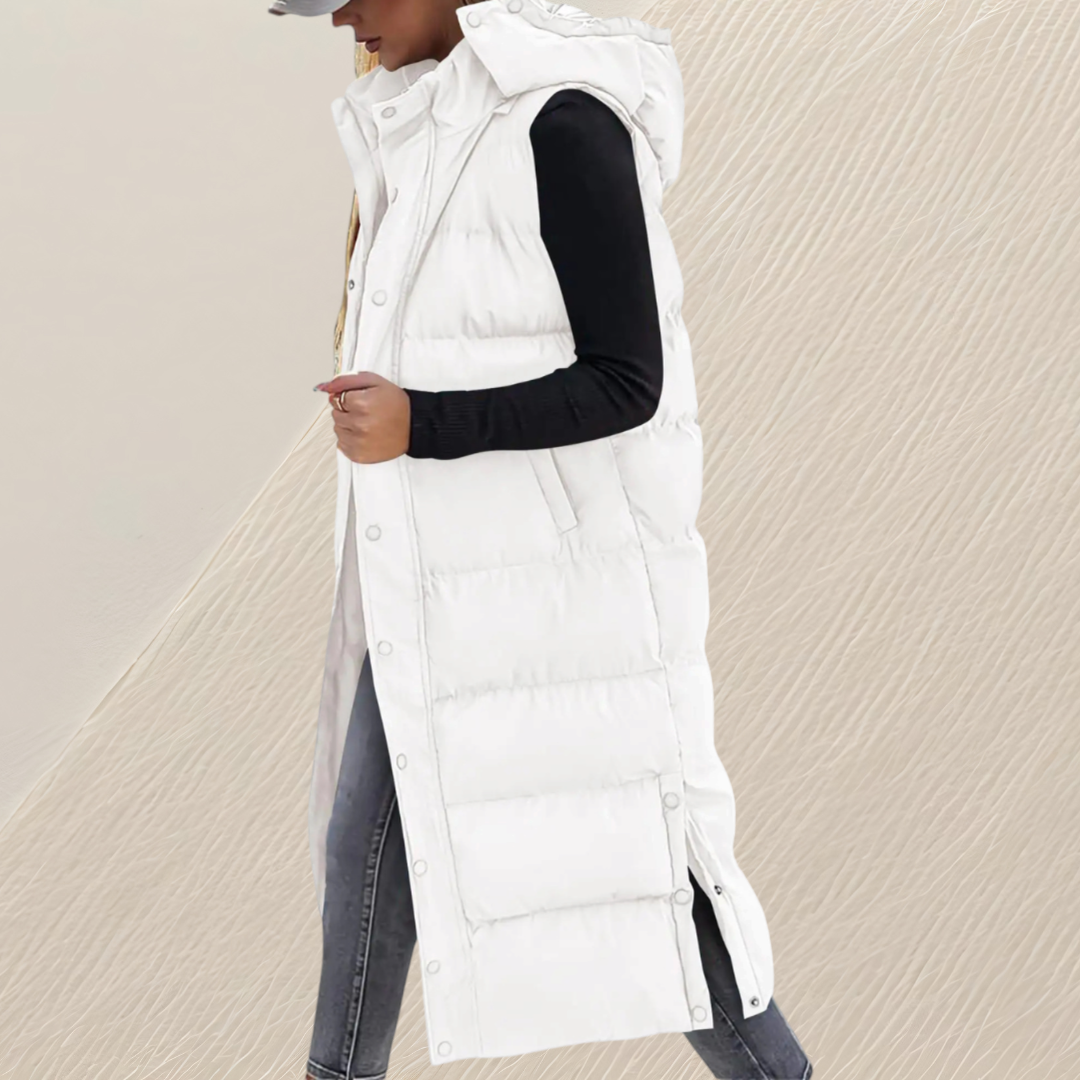 Eira Elegant Relaxed Longline Quilted Gilet - image 10