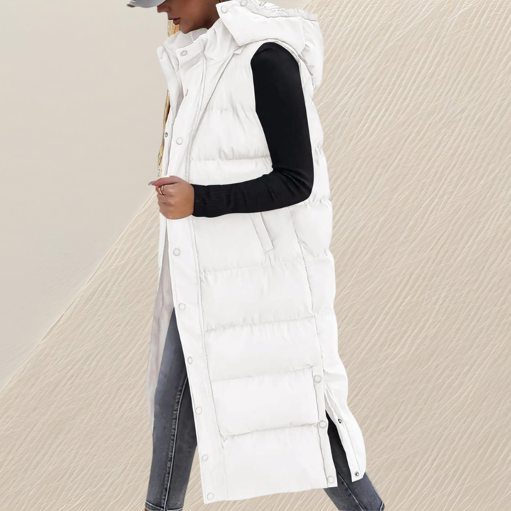 Eira Elegant Relaxed Longline Quilted Gilet - image 10