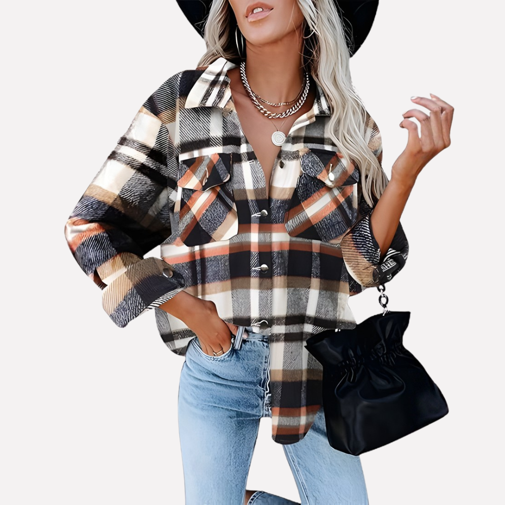 Turid relaxed plaid shacket – image 8