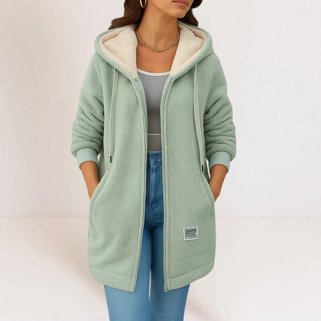 Sunna longline hooded fleece jacket – image 3
