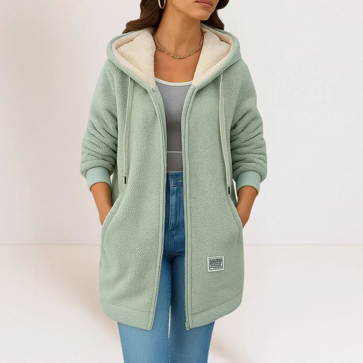 Sunna longline hooded fleece jacket – image 3