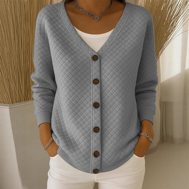 Octavia Elegant Quilted Knit Button Cardigan - image 5