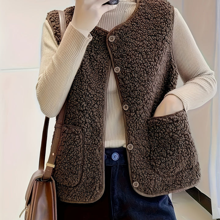 Justine button front sweater vest